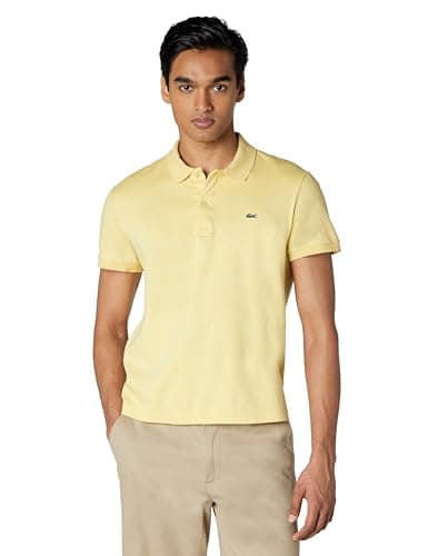 Lacoste Men's Regular Fit Cotton Pima Polo Shirt, Soleil Chine, Medium
