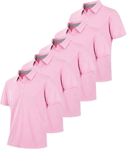 SCODI 5 Pack Mens Pocket Polo Shirts Short Sleeve Golf Casual Work T-Shirt
