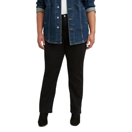 Levi's Women's 724 Plus-Size High Rise Straight, Soft Black, 35 (US 16) Regular