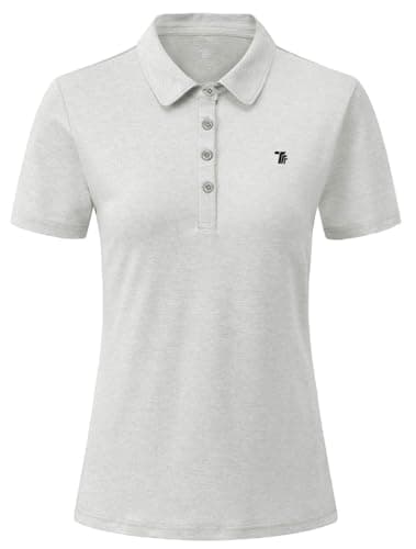 Rdruko Women's Golf Polo Shirts Short Sleeve Quick Dry Moisture Wicking Tennis Work Collared T Shirts(Light Gray, US XXXL)