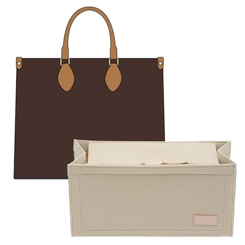 Doxo Felt Purse Organizer Insert for LV On The Go GM, With Cover, Beige