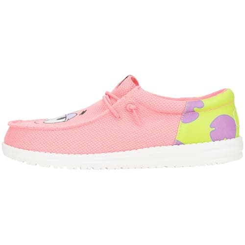 HEYDUDE Wally Funk Spongebob Patrick Pink/Green Size M8, Men’s Shoes, Men's Slip-on Loafers, Comfortable & Light-Weight