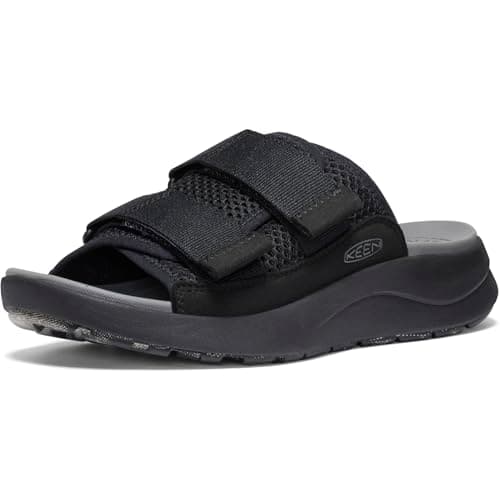KEEN Women's Elle Sport Slide Breathable Comfortable Open Toe Athletic Slip On Sandals, Black/Black, 7.5