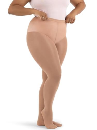 Capezio Hold & Stretch Tights For Women, Versatile Women’s Tights, Semi-Opaque, Professional Seamless Dance Tights With Elasticised Waistband For Practice & Performance - Light Suntan, S (Small)