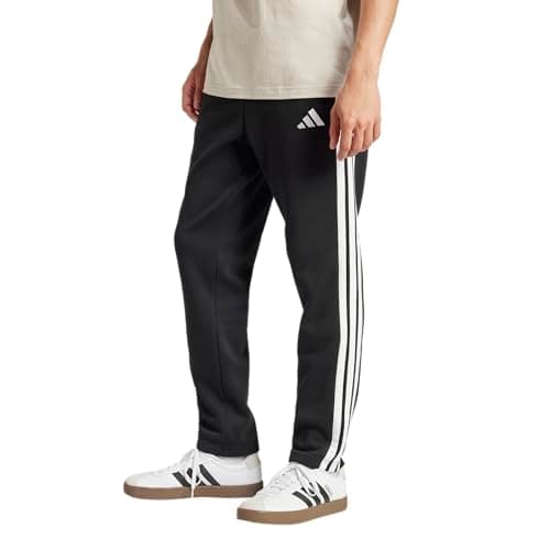 Adidas Mens Essentials 3-Stripes Fleece Sportswear Pants, Black/White, X-Small