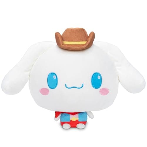 TeeTurtle Cloudheads Cowboy Cinnamoroll Plush - 8-Inch Amazon Exclusive Official Sanrio Stuffed Animal with Embroidered Details - Soft Cuddly Plush Toys for Kids, Teens, and Adults