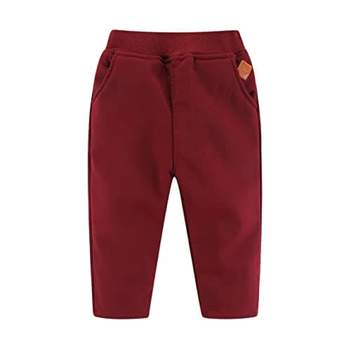 Mud Kingdom Boys Fleece Lined Pants Winter Size 7-8 Burgundy
