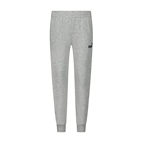 PUMA boys Core Logo Jogger Sweatpants, Light Heather Grey, Medium US