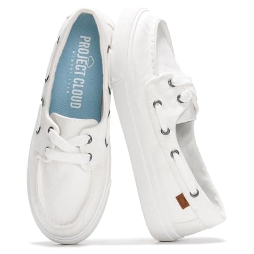 Project Cloud Canvas Sneakers for Women Memory Foam Slip On (Seasalt)