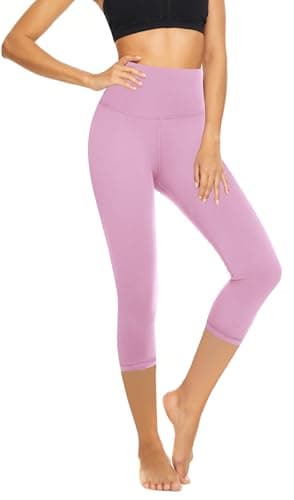 Hi Clasmix High Waisted Capri Leggings for Women - Soft Slim Tummy Control - Exercise Pants for Running Cycling Yoga Workout