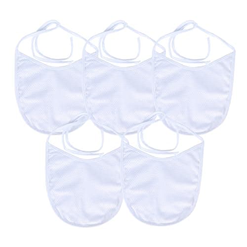 EHUSPU Tracheostomy Neck Stoma Cover,Breathable Laryngectomy Cover for Tracheotomy Care,Tracheal Care Supplies-Adjustable Neck Trachea Protector (White-5PCS, Large)