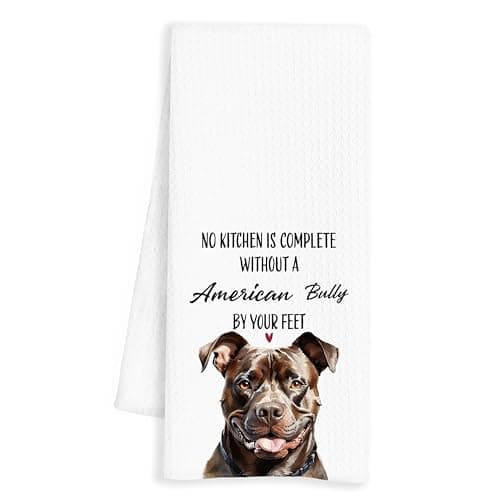 INDAJEDN American Bully Gifts Kitchen Towel, American Bully Dog Hand Dish Tea Towel for Kitchen, Pet Dog Kitchen Decor, 16x24 Inch