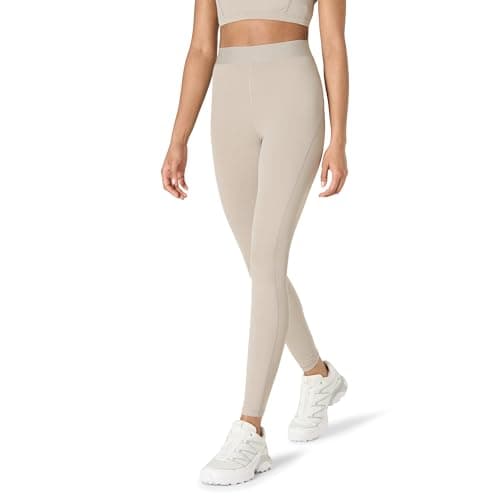 Amazon Essentials Women's Active FormFlex Buttery Soft High Waist 27.5" Inseam Full Length Yoga Leggings with Wide Elastic Waist, Taupe, Large