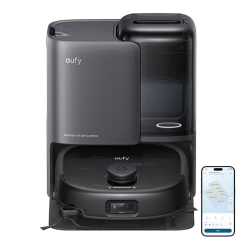 eufy Like-New E25 Omni Robot Vacuum and Mop Combo,HydroJet System, 20,000Pa Turbo Suction, Zero-Tangle Design, Edge-to-Corner Deep Cleaning, Auto-Empty & Self-Cleaning All-in-One Station (Renewed)