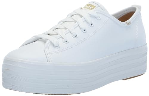 Keds Triple Up Leather, Sneaker Womens, White Leather, 9.5 Medium