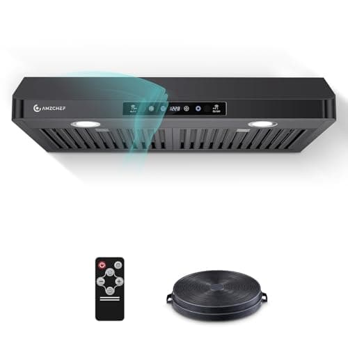 AMZCHEF 30" Under-Cabinet Range Hood, 750 CFM Black Kitchen Vent