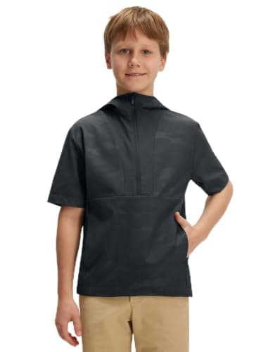 M MAELREG Boys Short Sleeve Sweatshirt with Hood Quick Dry Lightweight Camo Youth Golf Hoodie