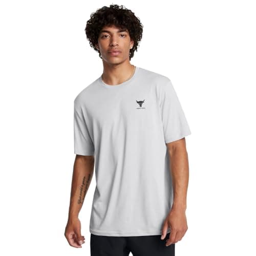 Under Armour Men's Project Rock Simple Branded Short Sleeve T Shirt, (011) Mod Gray Medium Heather / / Black, XX-Large