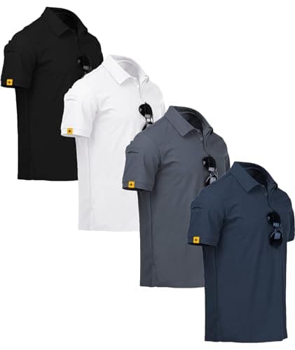 V VALANCH 3/4 Pack Polo Shirts for Men Short Sleeve Golf Tennis Work 2XL
