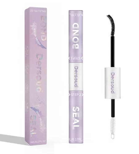 Dersoud Lash Glue, Lash Cluster Glue & Lash Bond and Seal, Waterproof 2-in-1 Long-Lasting 96H Non-Irritating, Eyelash Glue for Clusters,10ml DIY at Home