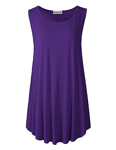 LARACE Plus Size Tank Tops Women Sleeveless Summer Tunic (DeepPurple, M)