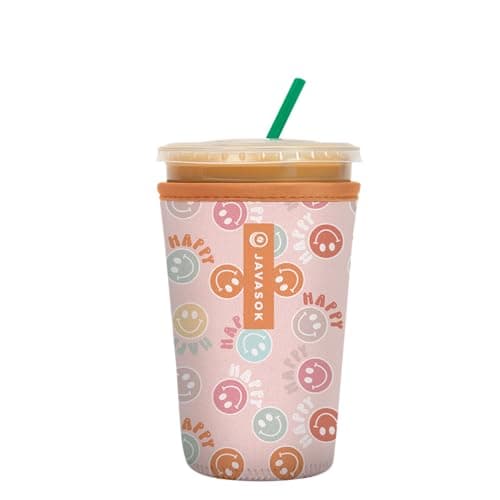 Sok It JavaSok Iced Coffee & Cold Soda Insulated Neoprene Cup Sleeve (Mood Booster, Medium: 22-28oz)