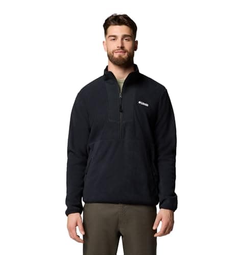 Columbia Mens Sequoia Grove Half Zip Fleece Jacket, Black, X-Small