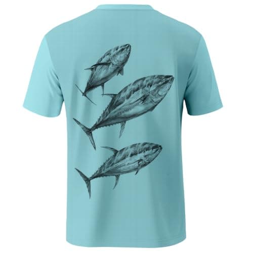 Palmyth Men's Fishing Shirt Short Sleeve UPF50+ Quick-Dry T-Shirts