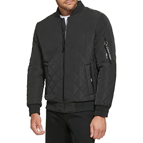 Calvin Klein Men's Flight Jacket, Black, Small
