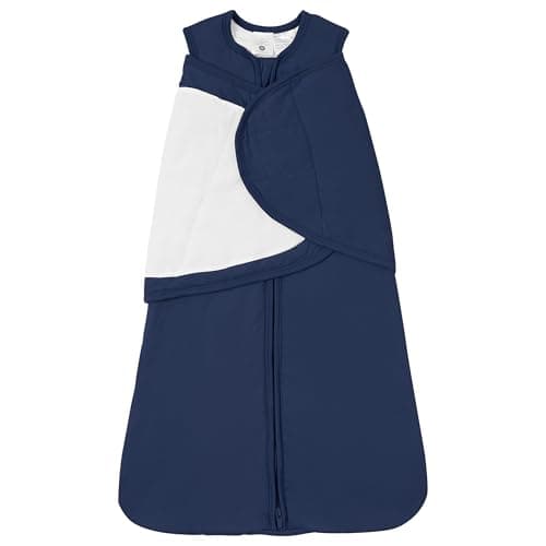 TOTBASIC Baby Swaddle Blanket 0-3 Months, 1.0 TOG 3-Way Adjustable Infant Sleep Sack, Navy