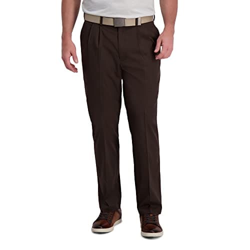 Haggar Mens Hc11080 Casual Pants, Brown Heather, 40W x 31L US