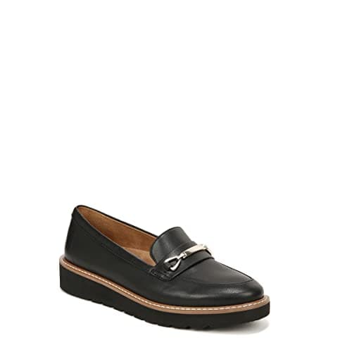 Naturalizer Womens Elin Platform Lug Sole Loafer Black Smooth 8.5 M