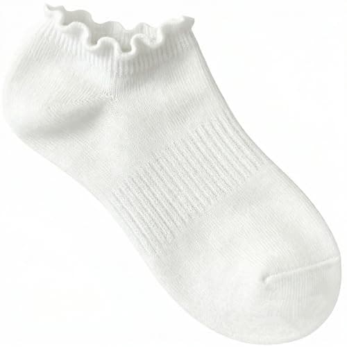 EUFANCE 6 Pairs No Show Socks for Women Ruffle Socks Cute Ankle Socks