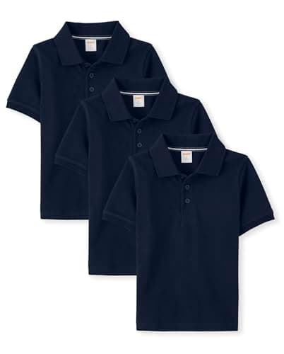 Gymboree,Boys,and Toddler Short Sleeve Polo Shirt,Navy 3-Pack,8