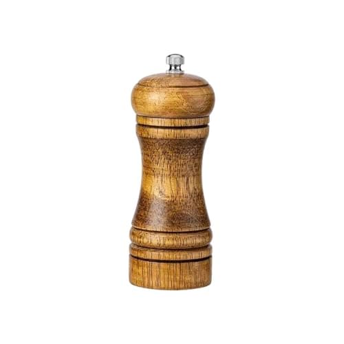 LVYKING Salt, Piper Nigrum Kitchen Seasoning Wooden Grinder with Adjustable Coarseness, 5-inch height, Reusable Manual Grinder for Black Piper Nigrum, easy to clean