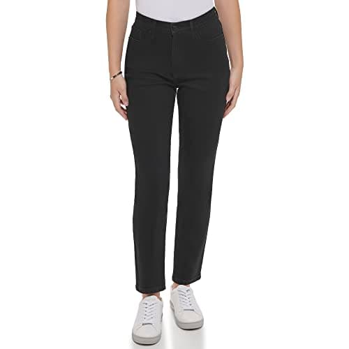Calvin Klein Women's Jeans Hi Rise Slim Crop Denim, Real Black, 26