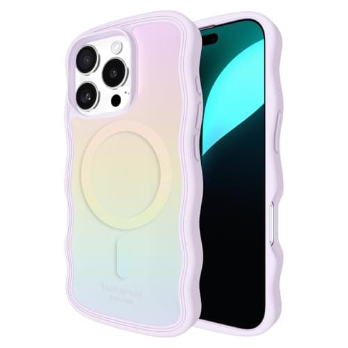 kate spade new york iPhone 16 Pro Case - Compatible with MagSafe - Designer Phone Case - Wavy Opal Iridescent