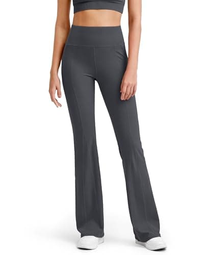 G4Free Yoga Leggings for Women Comfy Flare Pants Tummy Control Cozy Activewear Leggings (Deep Grey,XXL,31'')