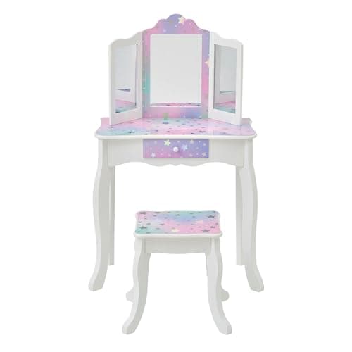 Teamson Kids - Starry Sky Print Gisele Medium Vanity - White/Lavender