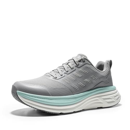 NORTIV 8 Women's Walking Shoes Cushion Running Tennis Shoes ActiveFloat Non-Slip Comfortable Breathable Workout Gym Sports Athletic Fashion Sneakers,Size 6.5,Grey,SNWS245W