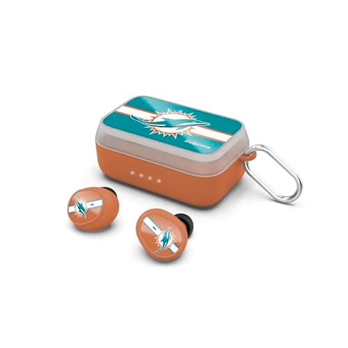 SOAR NFL Wireless Sport Earbuds: Comfortable Fit & Convenient Charging, Miami Dolphins