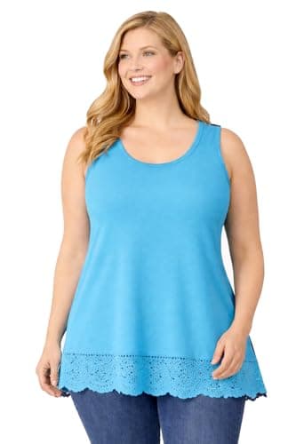 Epic MMA Gear Long Flowy Lace Bottom Sleeveless Tunic Top for Women (Light Blue, Large)