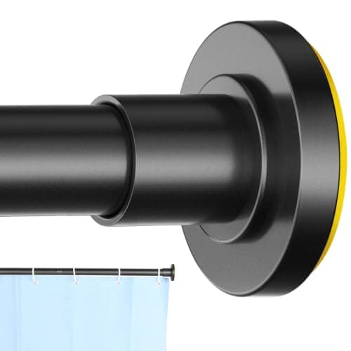 CorkLatta 1" Heavy Duty Black Shower Curtain Rod 31 to 80 Inch,Adjustable