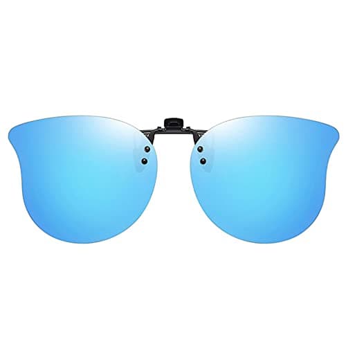 Polarized Clip-on Sunglasses over Prescription Glasses for Women (Blue)