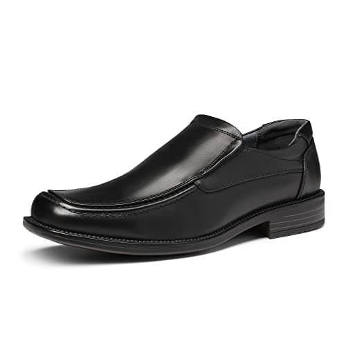 Bruno Marc Men's Goldman-02 Slip on Leather Lined Square Toe Dress Loafers Shoes for Casual Weekend Formal Work,Size 9,Black,GOLDMAN-02