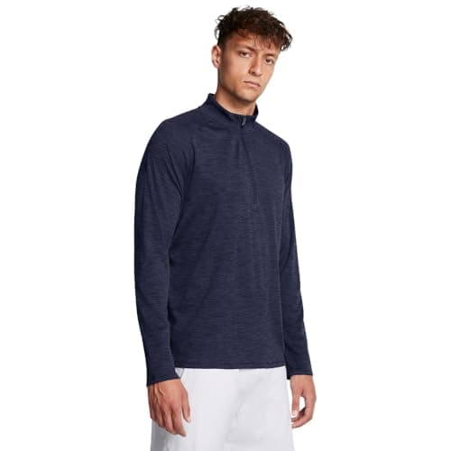 Under Armour Men's Tech Textured Half Zip Long Sleeve, 410 Blue, XL