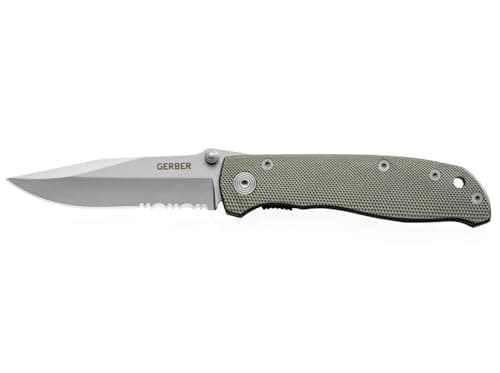 Gerber Gear Air Ranger Folding Pocket Knife for Hunting and Outdoors, Serrated Edge Blade, Grey
