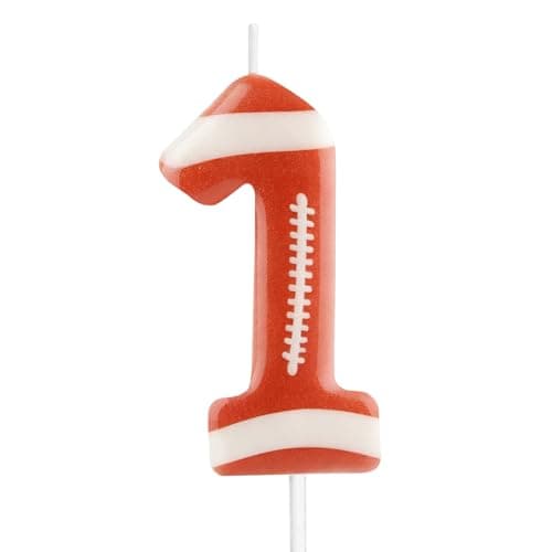 Sport Birthday Candle - Celebration Football Number 1 Candle for Cake Topper, Sports Theme Cupcake Topper for Birthday World Cup Party Anniversary Celebrations Decorations Supplies Favors