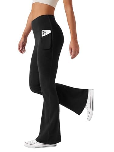 JEKAOYI Womens Flare Yoga Pants High Waist Bootcut Leggings Black