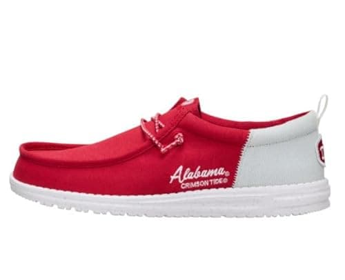 HEYDUDE Wally Funk Alabama Tide Crimson Size 4, Mens Shoes, Slip-on Loafers, Comfortable & Light-Weight